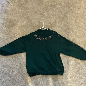 Chinawear by Morsly vintage green sweater with floral details
